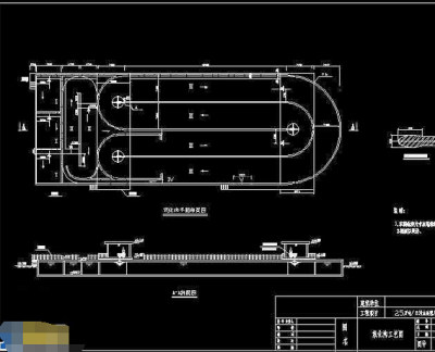 全套2.5万吨容量氧化沟cad施工设计图