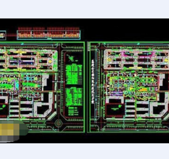 商住楼小区cad总规划绿化施工图