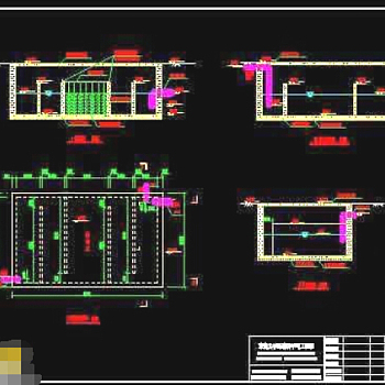 新农村生活污水处理工程cad施工设计图纸