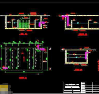 新农村生活污水处理工程cad施工设计图纸