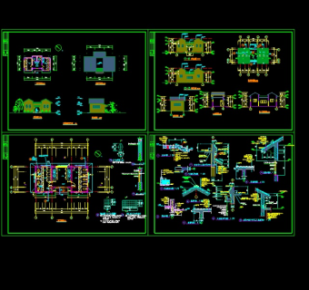 尖顶公共厕所建筑cad方案设计图纸