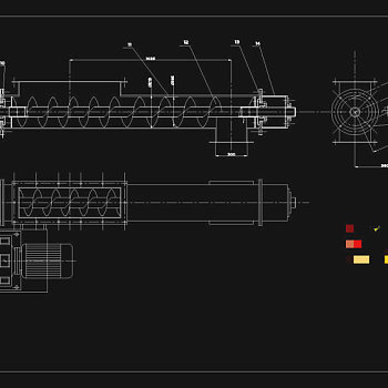 螺旋输送机CAD机械图纸