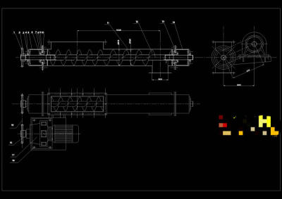螺旋输送机CAD机械图纸