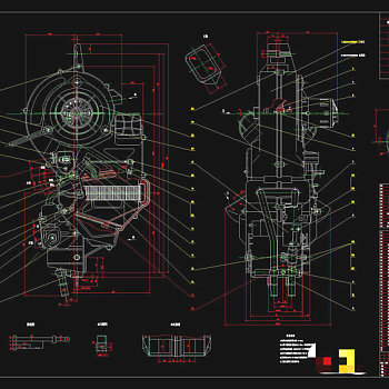 暖风机主机总图CAD机械图纸