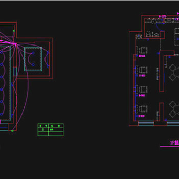 美容学校一楼CAD灯具线路CAD图纸