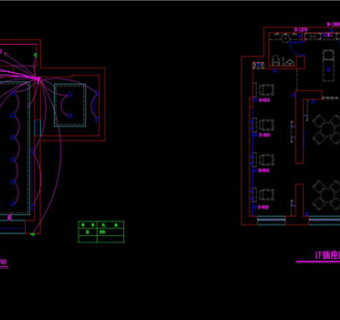 美容学校一楼CAD灯具线路CAD图纸