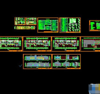 小区内三层的幼儿园整套cad施工设计图纸