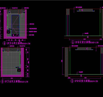 美容学校一楼会议室CAD图纸