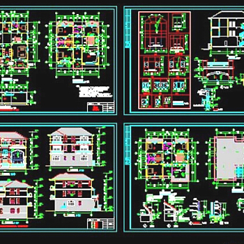 超豪华级别墅cad施工设计图纸