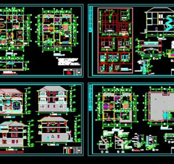 超豪华级别墅cad施工设计图纸