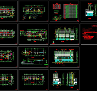 八层办公楼建施图CAD图纸