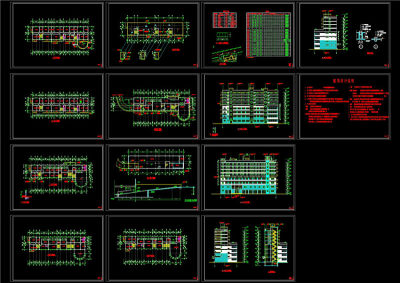 八层办公楼建施图CAD图纸