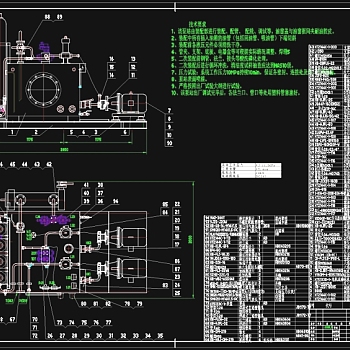 高炉液压系统装配CAD机械图纸
