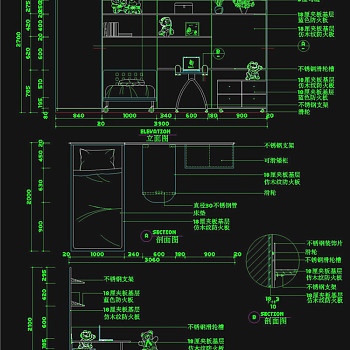 儿童床设计CAD立剖面