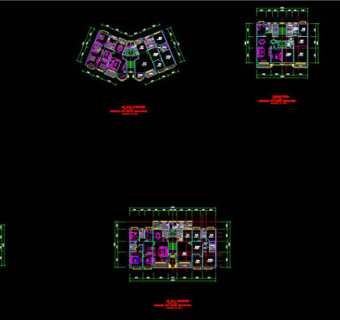 二户小高层cad平面图CAD图纸