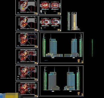 某综合激光研究所办公大楼cad施工方案图纸