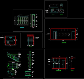 美容院全套装修施工详图CAD图纸