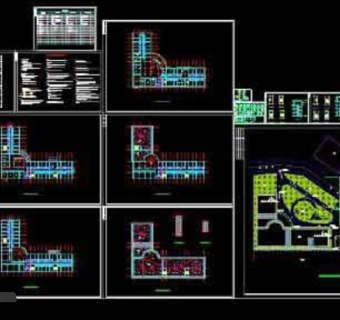 一整套宾馆cad建筑施工设计图纸