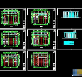 框架结构五层教学楼cad施工设计图纸