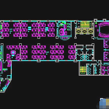 办公室空间cad设计平面施工图