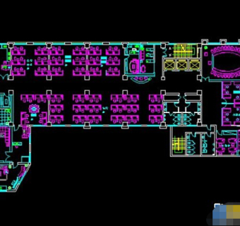 办公室空间cad设计平面施工图