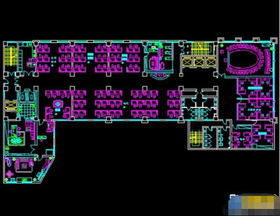 办公室空间cad设计平面施工图