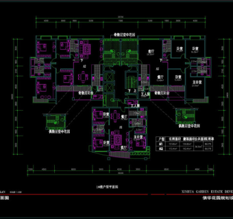 三户cad平面图建筑CAD图纸