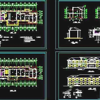 一整套两层小型办公楼建筑设计cad施工图