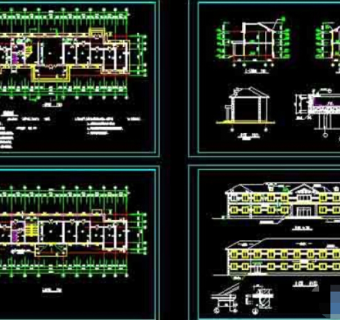 一整套两层小型办公楼建筑设计cad施工图