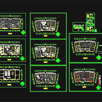 弧形办公楼装修CAD图纸