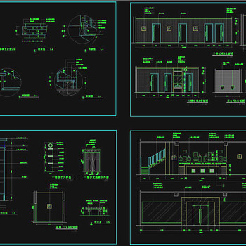 咖啡吧装修施工详图CAD图纸