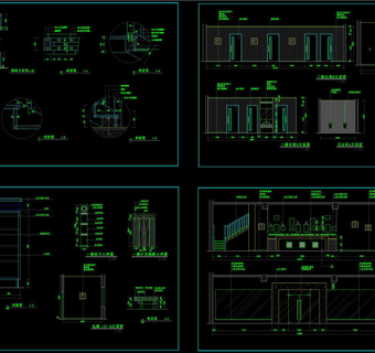 咖啡吧装修施工详图CAD图纸