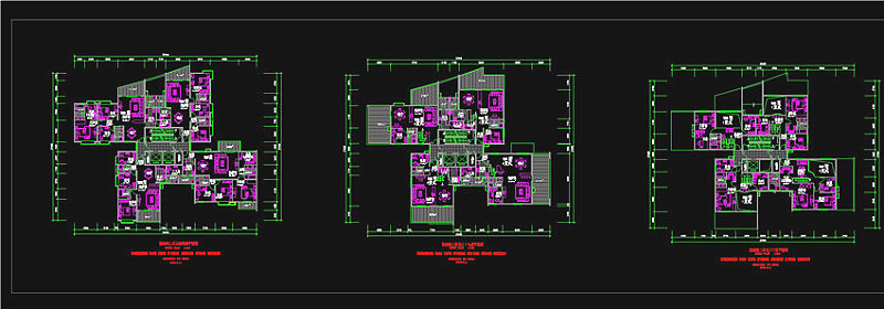 四户建筑CAD图纸