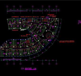 夜总会装修平面图CAD图纸