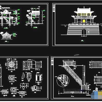 长城古建城楼cad设计图纸