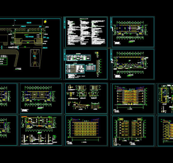 大堡小学全套施工图cad图纸