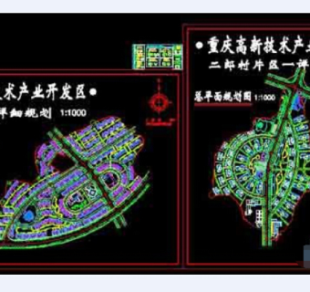 高新技术产业开发区整套规划cad设计图