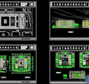 高中图书馆建筑cad设计施工方案图