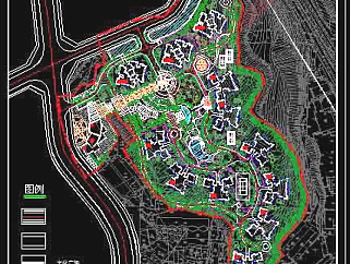 重庆某花园小区规划方案cad总平面图