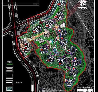 重庆某花园小区规划方案cad总平面图