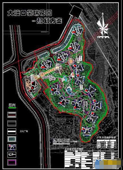 重庆某花园小区规划方案cad总平面图