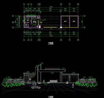 某学校大门设计cad图纸