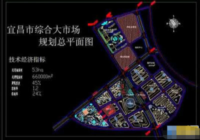 综合市场及物流cad规划总平面图纸3D模型