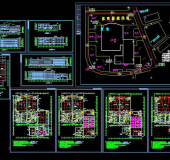 某学校食堂建筑施工图cad图纸
