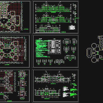 欧式幼儿圆建筑施工图cad图纸