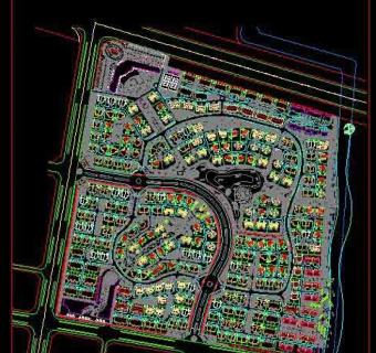 别墅规划设计cad总平面施工图