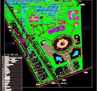 某汽车生态公园贸易园cad施工图纸