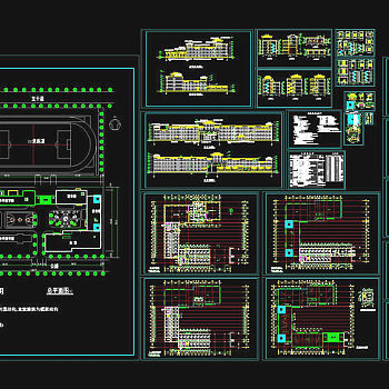 学校全套建筑图cad图纸
