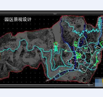 农家乐旅游景观小区规划cad总平面图纸