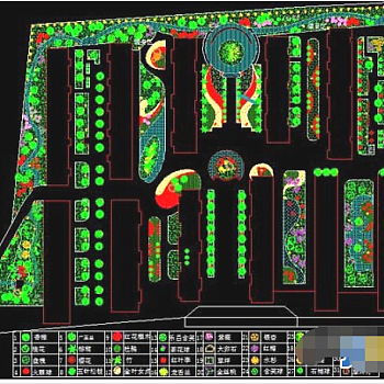某住宅小区绿化cad规划平面图纸